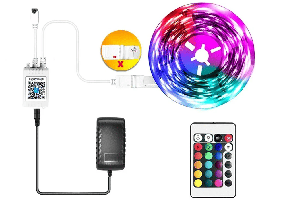 1 Adet CATA CT 4557 Rgb Şerit Led Set 5 Mt Rgb Led 3 Renk+Trafo+ Kumanda
