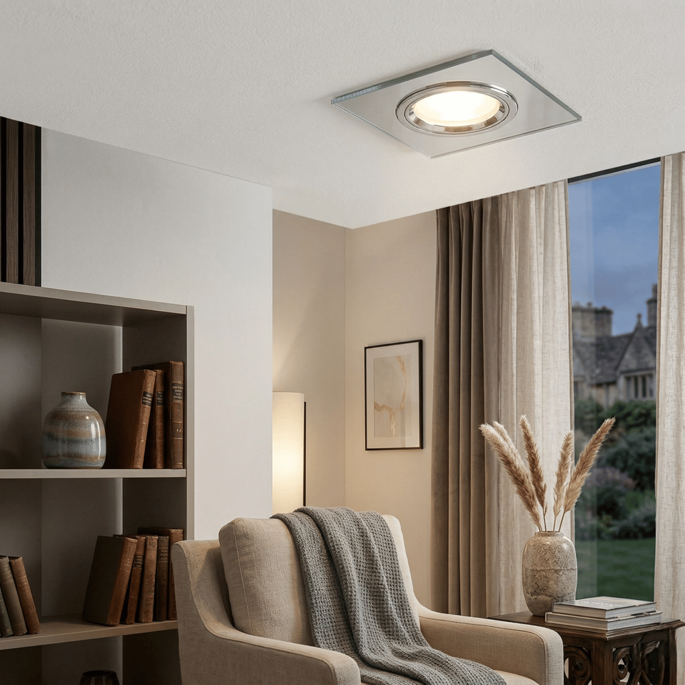 1 Adet CATA CT 6556 Sardunya Kare Dekoratif Cam Spot Kasası GU10 Duy