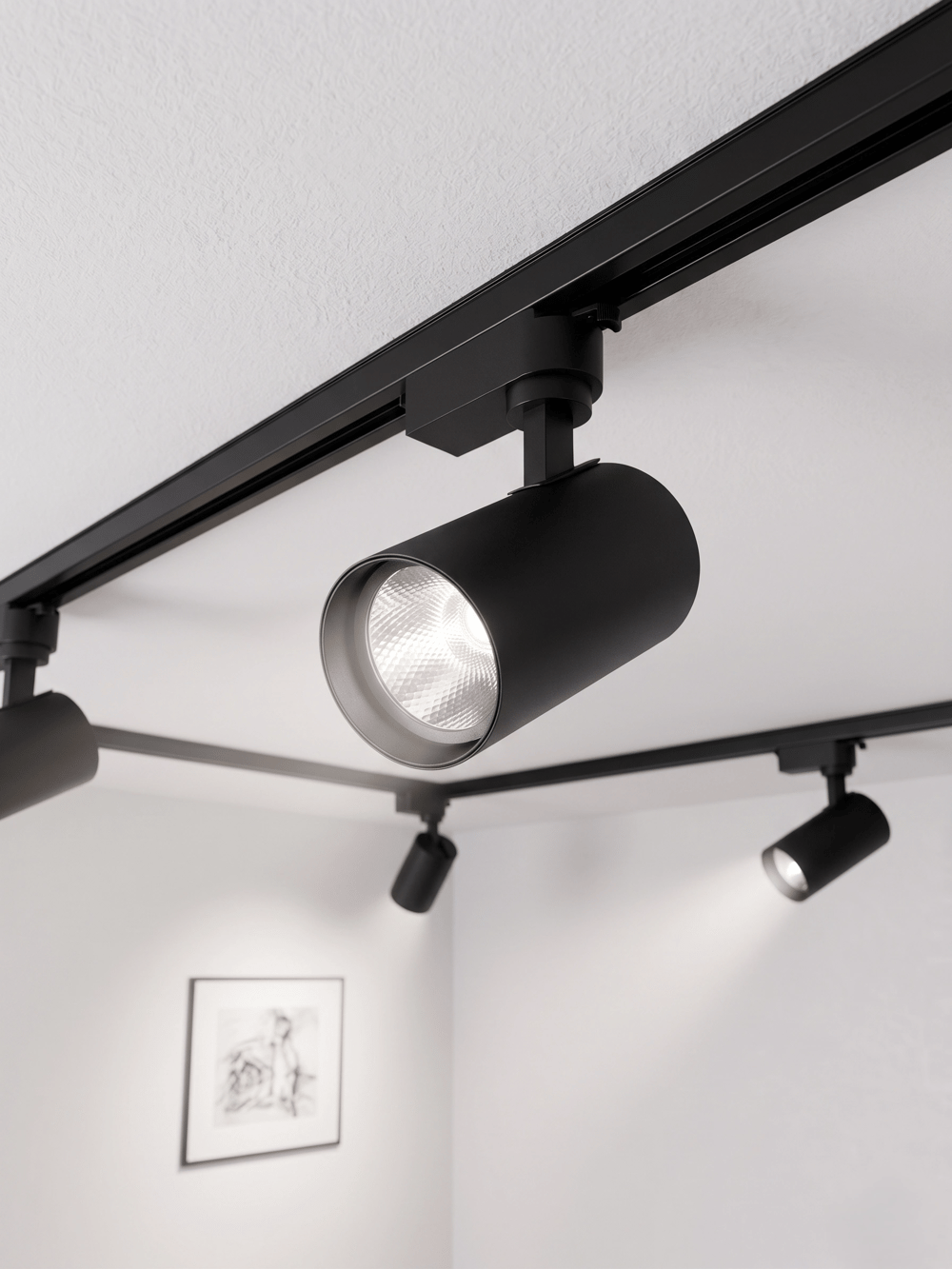 1 Adet NOAS YL29 3101 Paris 30W Siyah Kasa Ray Spot 6400K Beyaz Işık