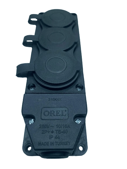 1 Adet Orel 3 Lü Kauçuk Grup Priz Monofaze 1X16A 220 V