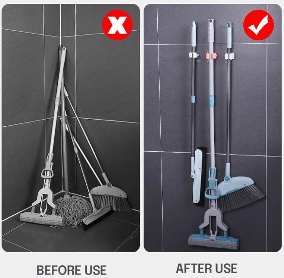 1 Adet Yapışkanlı Pratik Mop Tutucu Beyaz Bx40