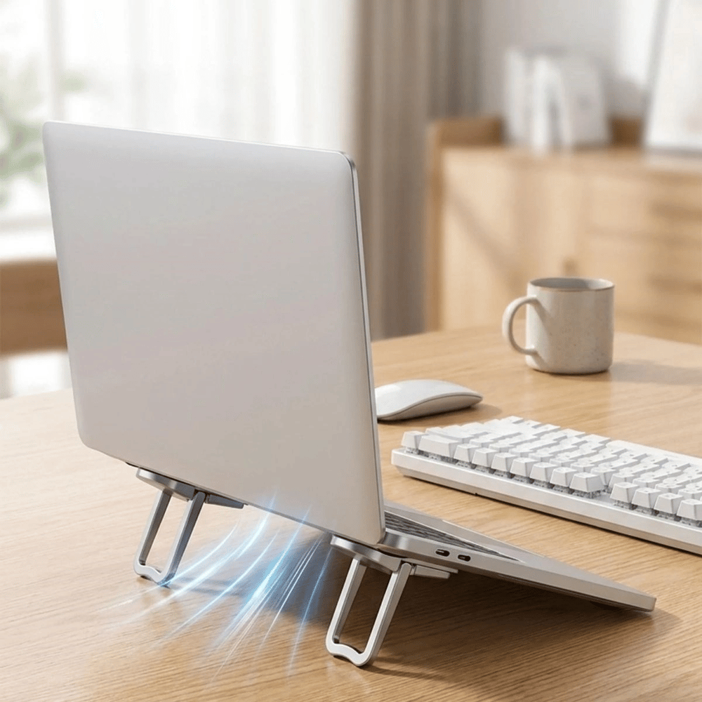 1 Çift Yapışkanlı Katlanabilir Laptop Standı – Mini Notebook Yükseltici, Taşınabilir Kaymaz Laptop Ayağı Bx40