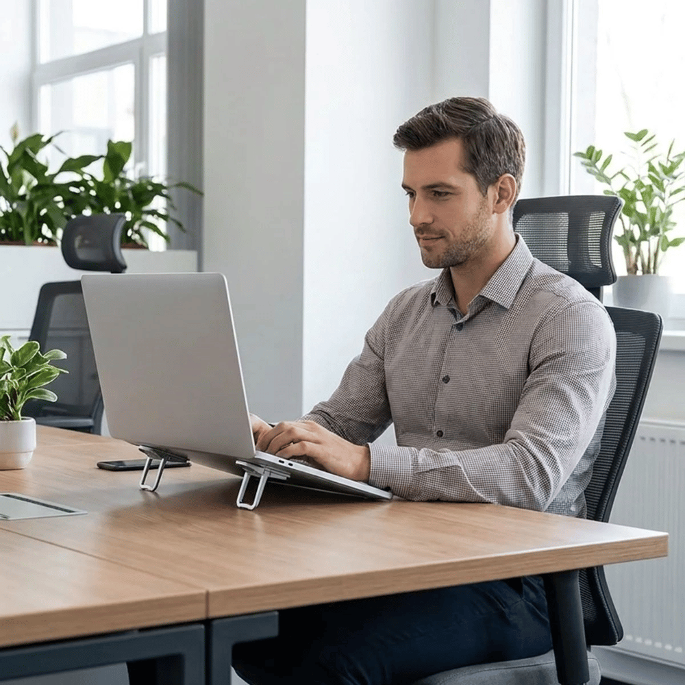 1 Çift Yapışkanlı Katlanabilir Laptop Standı – Mini Notebook Yükseltici, Taşınabilir Kaymaz Laptop Ayağı Bx40
