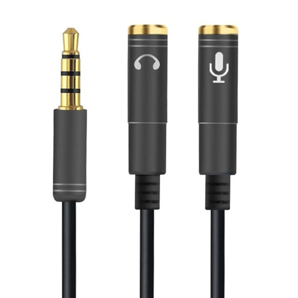 1 Erkek 2 Dişi 3.5 Mm Kulaklık Ve Mikrofon Ayırıcı Çoklayıcı Aux Kablo Bx40