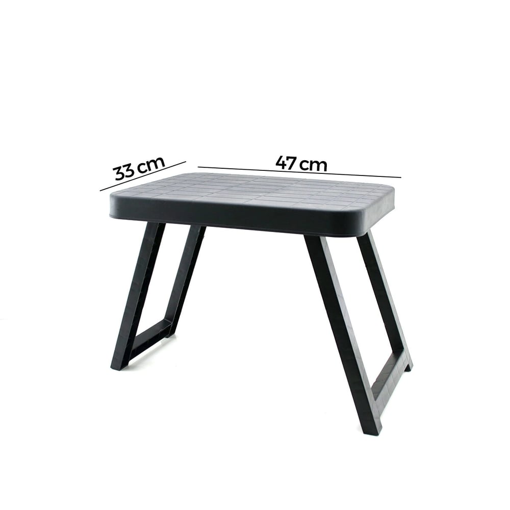10 Adet Küçük= 47x33cm Kamp - Piknik Masası Siyah Plastik Katlanabilir Ayaklı=38cm Bx40