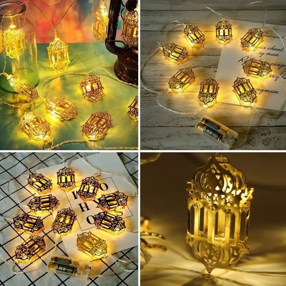 10 Adet Sarkıtlı Ramazan Fenerli LED Işık – Pilli 2 Metre Ramazan Süsü, İslami Dekorasyon, Ev ve Mekanlar İçin Dekoratif Ortam Aydınlatması (3936)