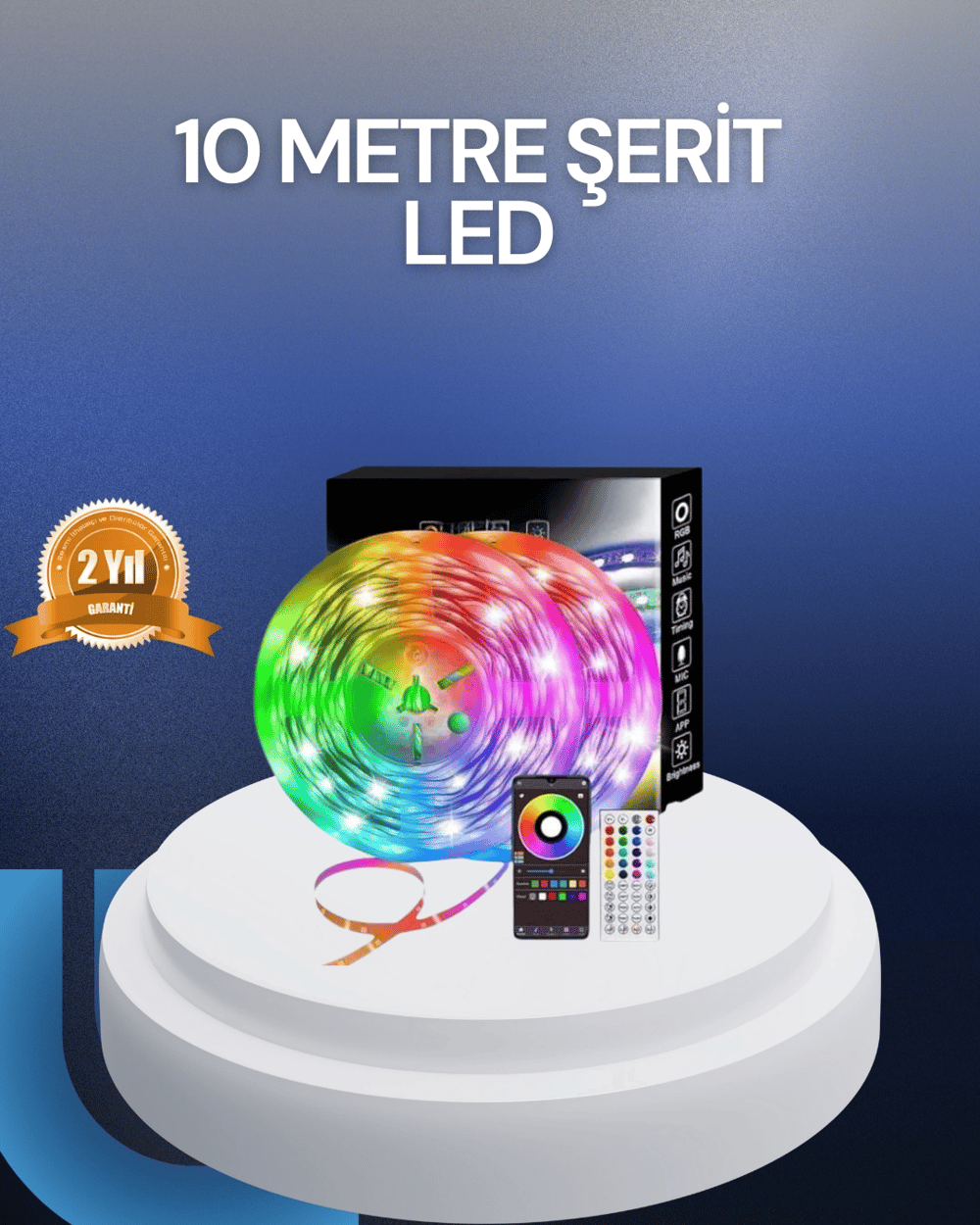 10 Metre USB Smart Şerit Led Kumandalı Telefon Kontrollü