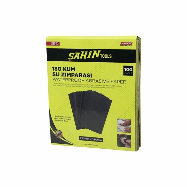 100 Adet 180 Kum Kağıt Su Zımparası 230x280mm Bx40
