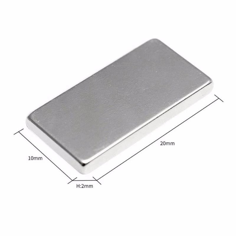 100 Adet 20x10x2 mm Neodyum Mıknatıs Köşeli Magnet N35 Nikel Kaplama Güçlü Kaliteli Dayanıklı