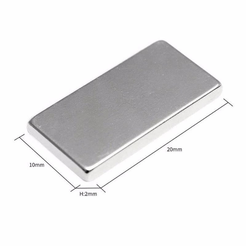 100 Adet 20x10x2 mm Neodyum Mıknatıs Köşeli Magnet N35 Nikel Kaplama Güçlü Kaliteli Dayanıklı