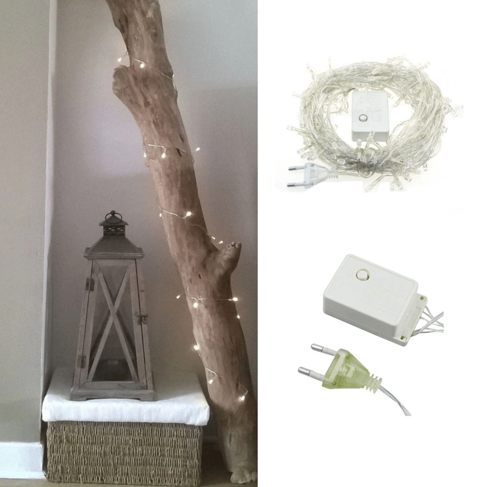 100 Ledli 8 Fonksiyonlu 10 Metre Led Aydınlatma Dekor Lambası (beyaz) Bx40