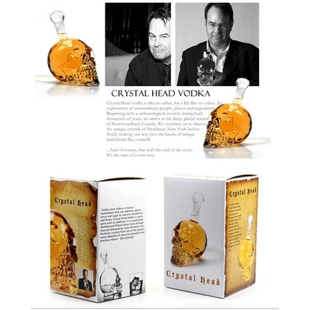 1000 Ml Crystal Head Kuru Kafa İçecek Şişesi