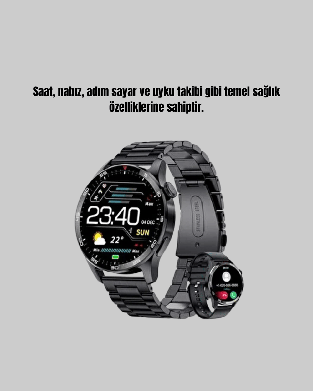 100mAh Şarjlı Akıllı Saat – Mesaj Bildirimi, Müzik Kontrolü ve Ergonomik Tasarım