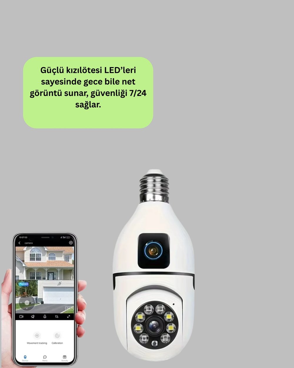 1080P WiFi Ampul Güvenlik Kamerası – Gece Görüş & Uzaktan Erişim Yeni Nesil