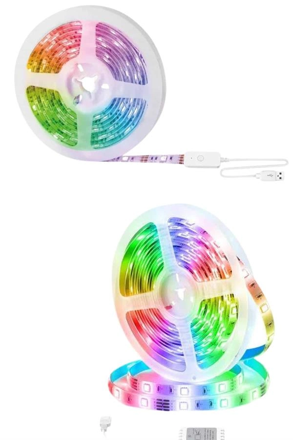 10M Şerit Led İç Mekan Renkli Rgb Şerit Led Kumandalı