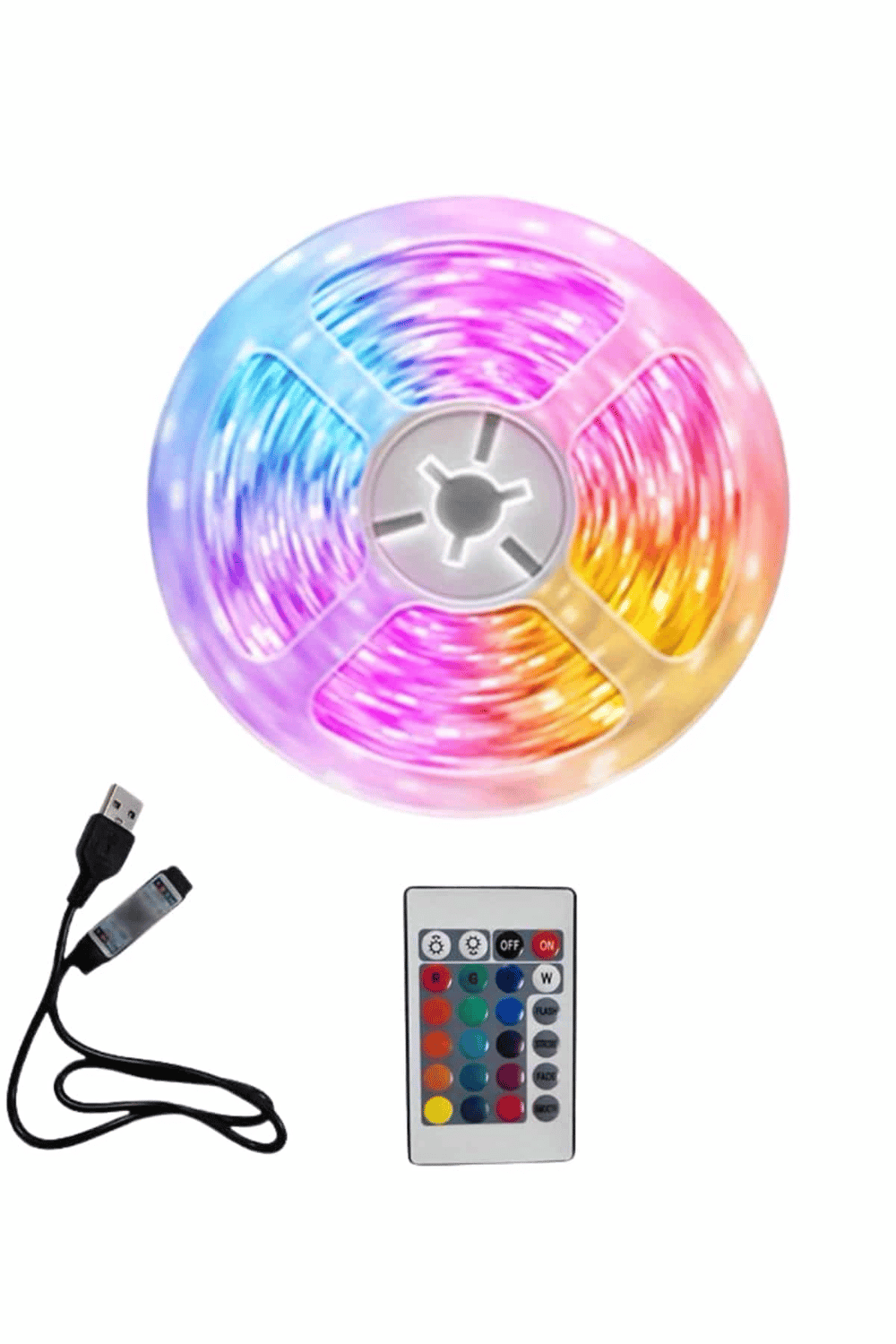 10M Şerit Led İç Mekan Renkli Rgb Şerit Led Kumandalı