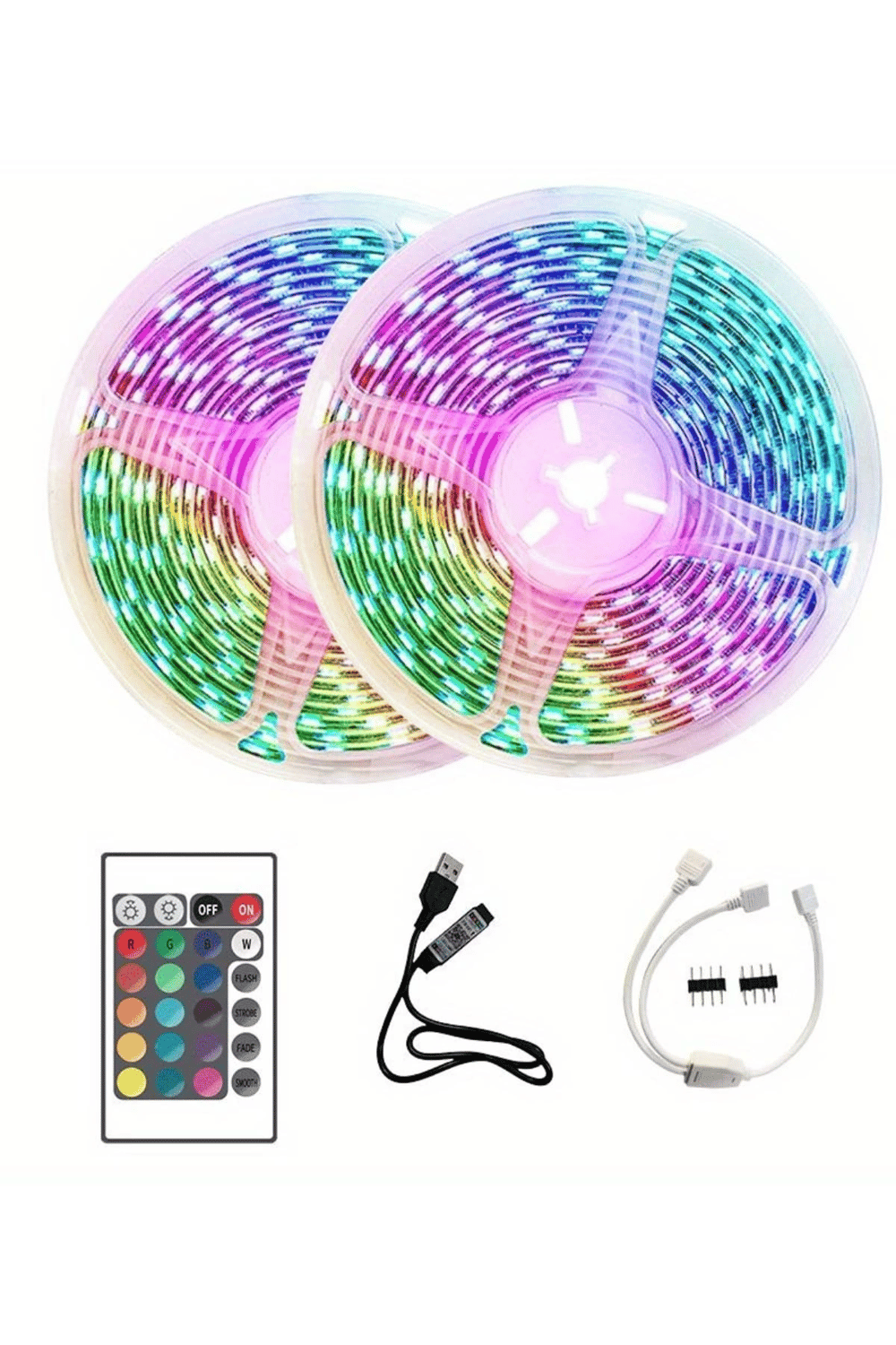 10M Şerit Led İç Mekan Renkli Rgb Şerit Led Kumandalı