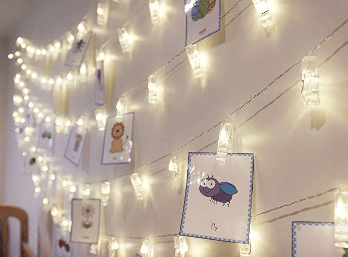 10lu Led Işıklı Fotoğraf Mandalları