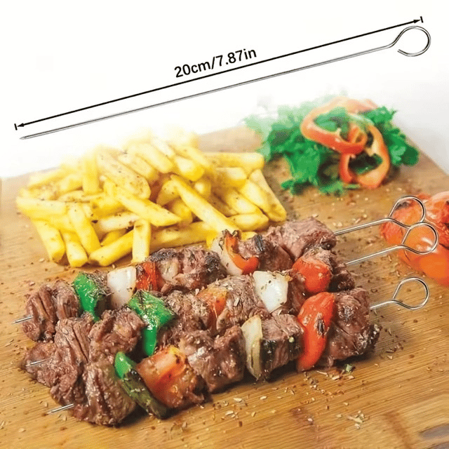 10lu Paslanmaz Çelik Şiş Seti (20 cm) - Airfryer & Mangal