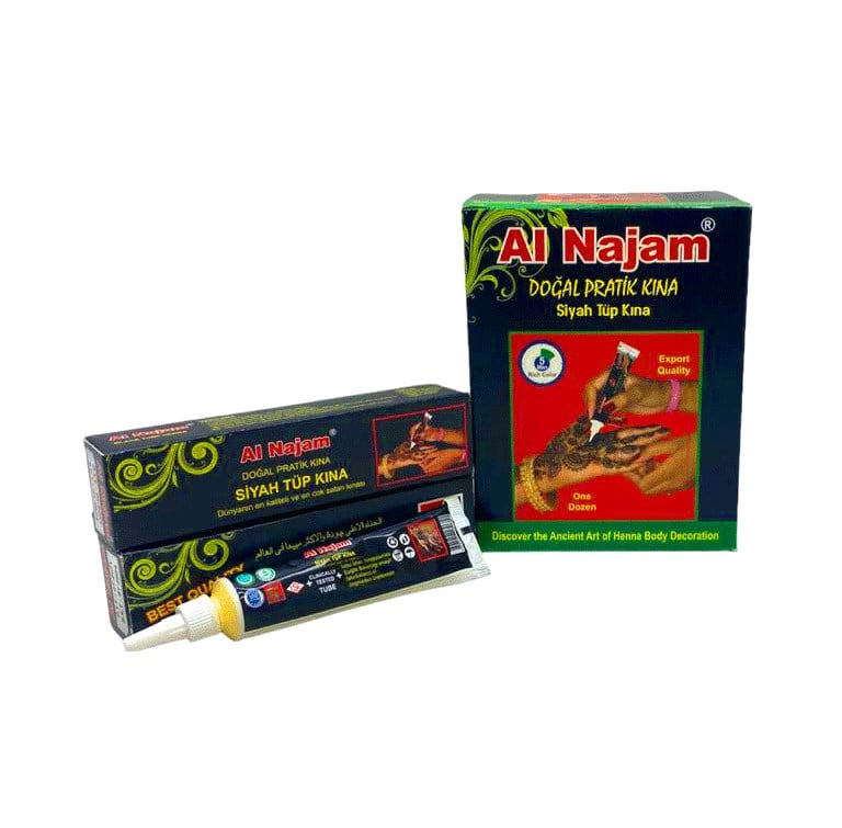 12 Adet Al Najam Siyah Tüp Kına 30gr Bx40