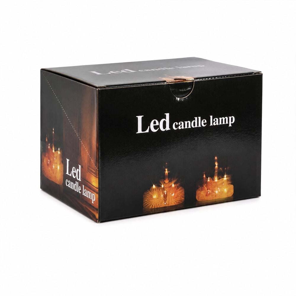 12 Adet Led Candle Kamp Küçük Boy= Çap:5cm - Y: 9cm Pilli Led Mum Mika Kristal Plastik Yakut-13635 Bx40