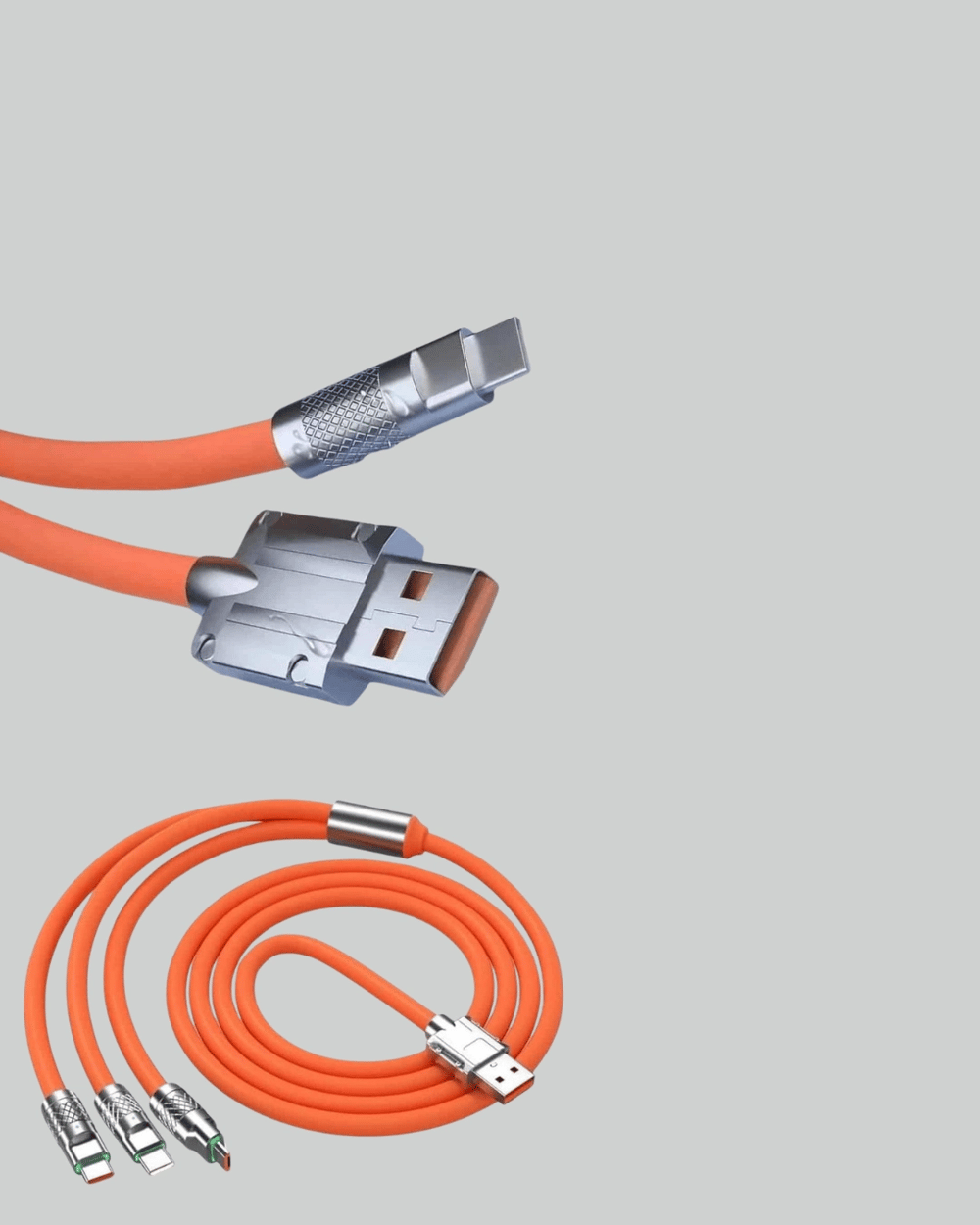 120 W Hızlı Çözüm Sunan 3ü 1 USB Şarj Kablosu– Sağlam Gövde