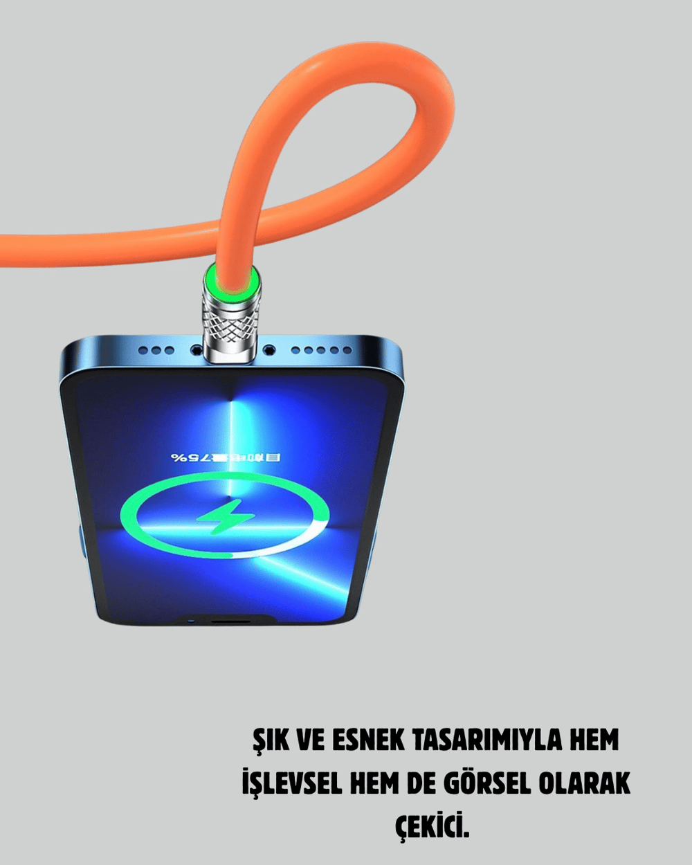 120 W Hızlı Çözüm Sunan 3ü 1 USB Şarj Kablosu– Sağlam Gövde
