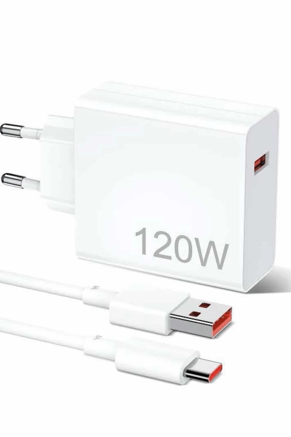 120W Şarj Aleti Hızlı Çift Turbo Şarj Aleti Seti Beyaz