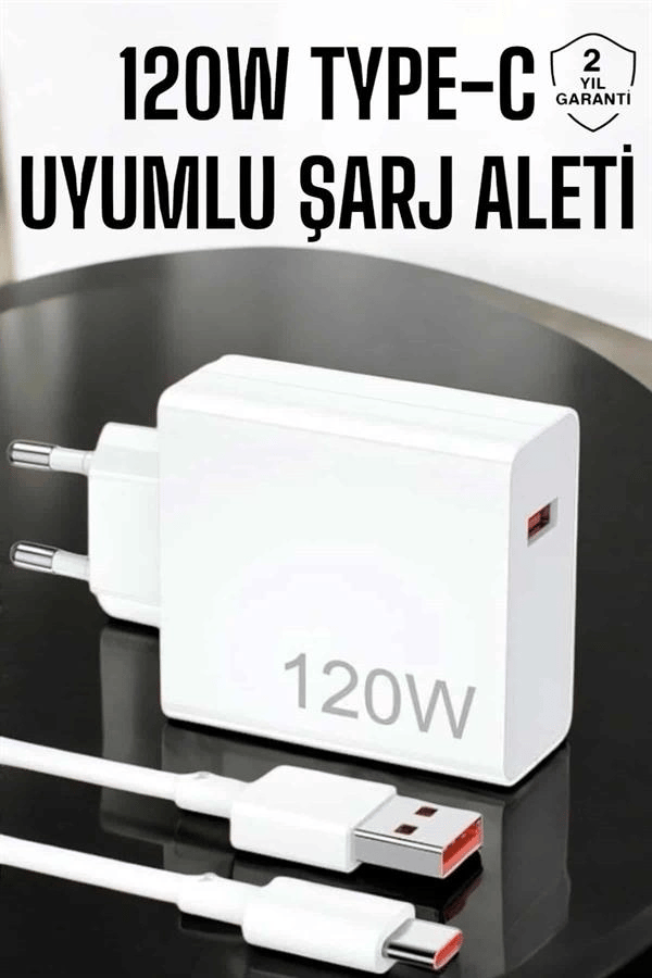 120W Şarj Aleti Type-C Uyumlu Turbo Şarj Aleti Yeni Nesil