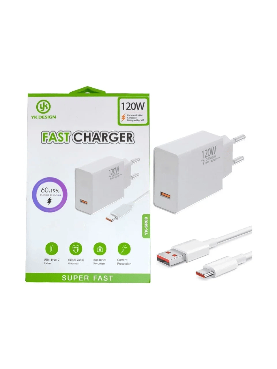 120w Süper Hızlı Şarj Cihazı - Usb Type-c Bx40