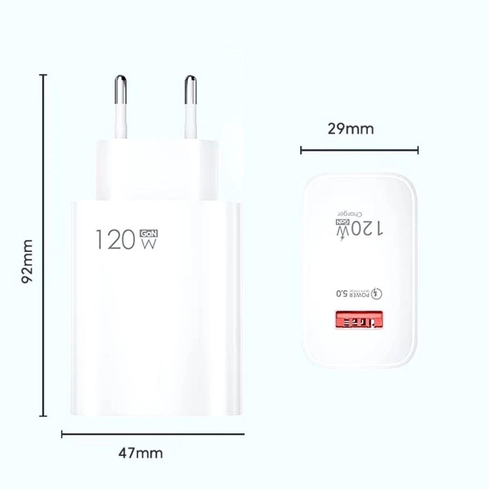 120w Usb Hızlı Type C Uçlu Kablolu Şarj Aleti Bx40