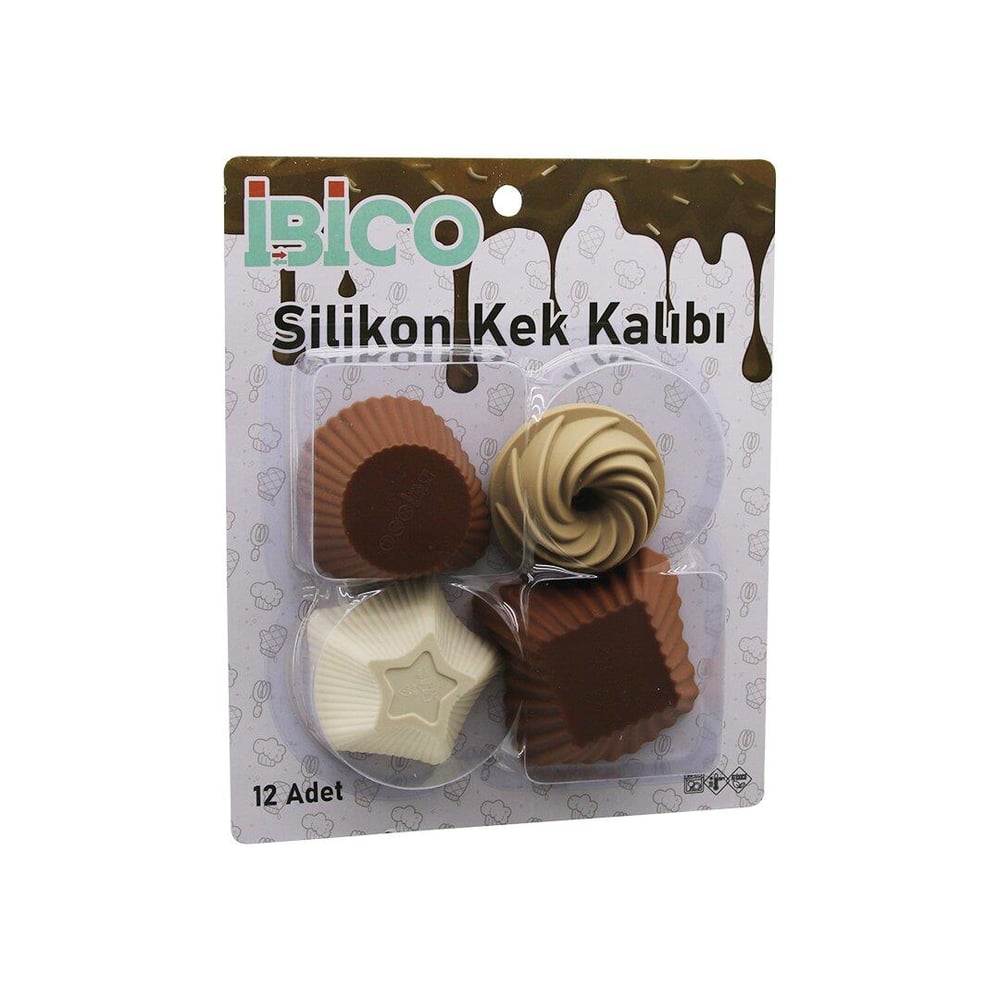 12PCS   RENKLİ SİLİKON  MUFFİN - KEK KALIP MİX ŞEKİL= 3-DİKDÖRTGEN - 3-YUVARLAK - 3-RÜZGAR GÜLÜ - 3-YILDIZ (3936)