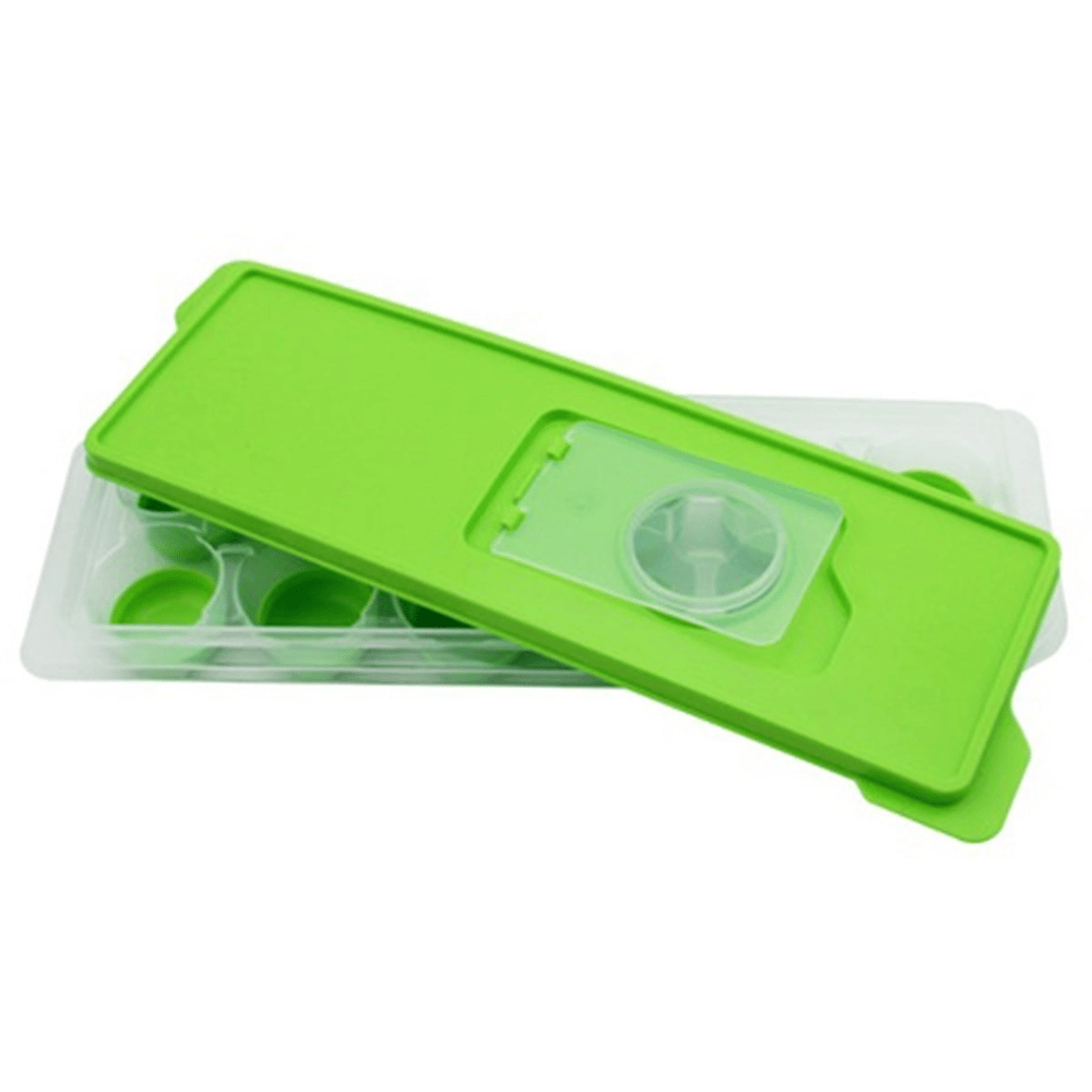 12li Kapaklı Yapışmaz Silikon Tabanlı Plastik Küp Buz Kalıbı Bx40