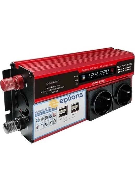 12v 2000w Modifiye Sinüs İnverter Araç Ve Güneş Enerjisi Uyumlu, Çift Usb, Çift Priz Ve Çakmaklık Eco Lounge