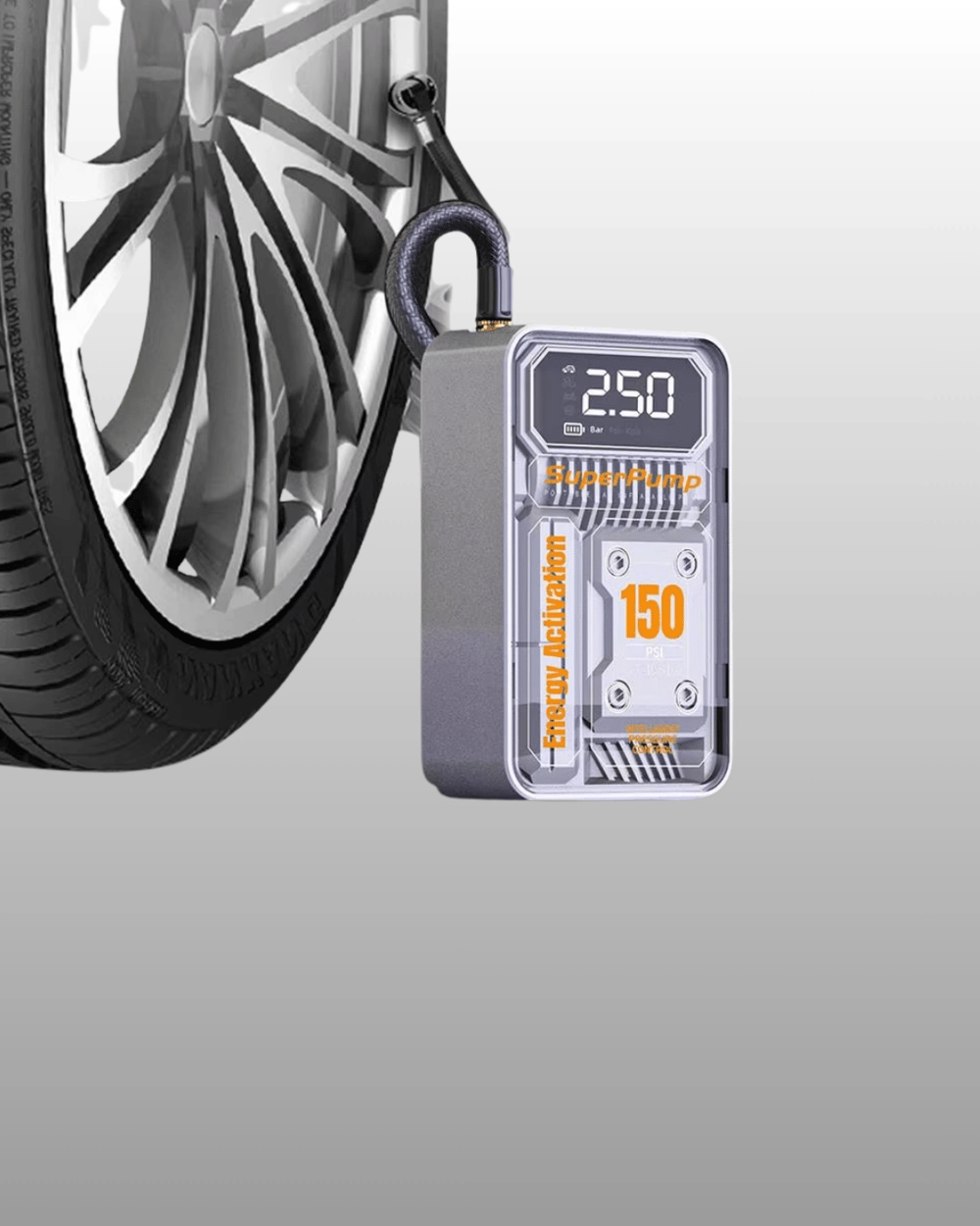 150 PSI Kablosuz Dijital Ekranlı Taşınabilir Araç Lastik Pompası