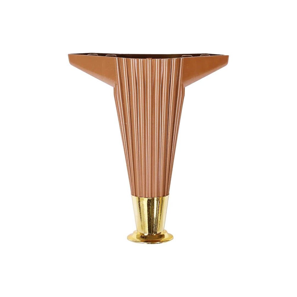 15CM - KAHVERENGİ - GOLD UÇLU  PLASTİK MOBİLYA - KOLTUK AYAK (3936)