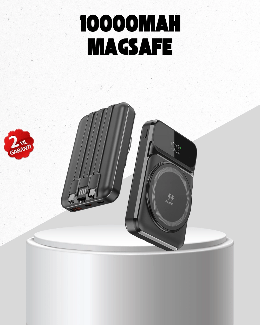 15W Kablosuz Şarj Özellikli 10000 mAh Powerbank –  Type-C Hızlı Şarj