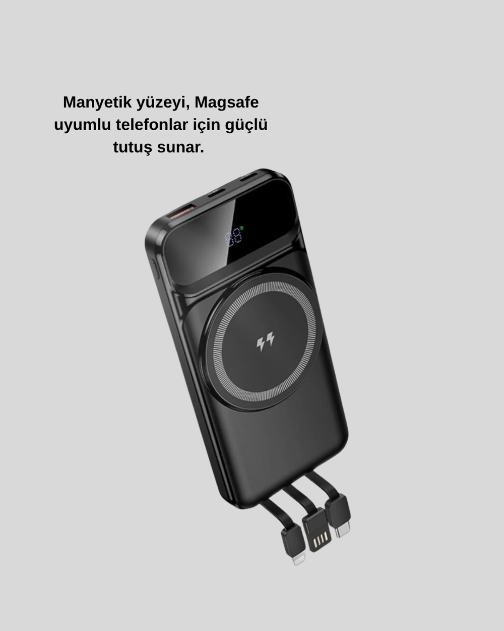 15W Kablosuz Şarj Özellikli 10000 mAh Powerbank –  Type-C Hızlı Şarj
