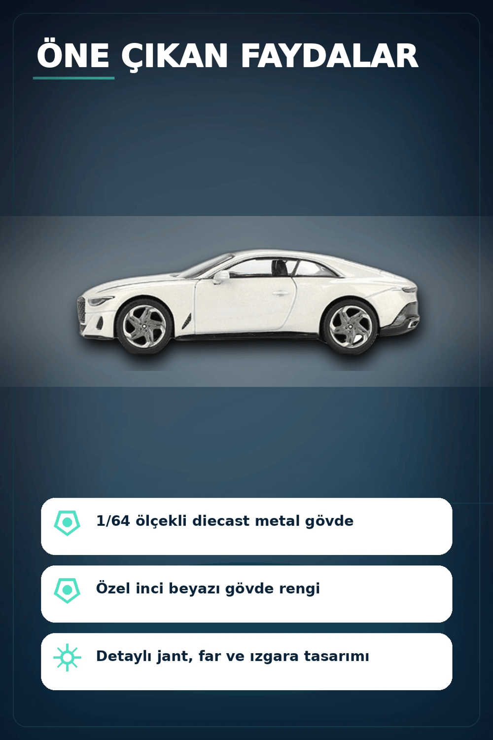 1/64 Ölçekli Metal Diecast Model Bentley Batur Bonneville Pearl Araba Koleksiyon BX-313379