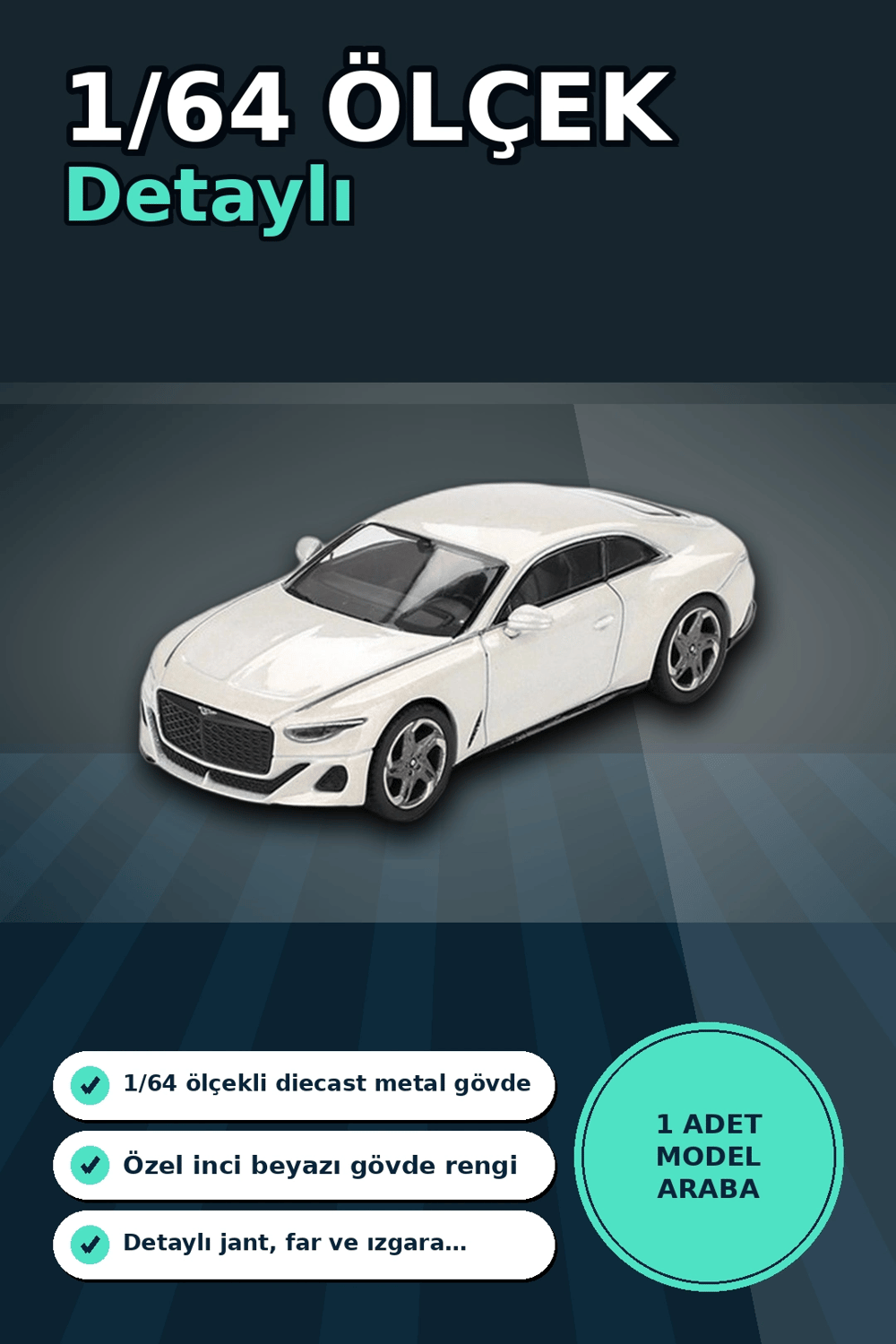 1/64 Ölçekli Metal Diecast Model Bentley Batur Bonneville Pearl Araba Koleksiyon BX-313379