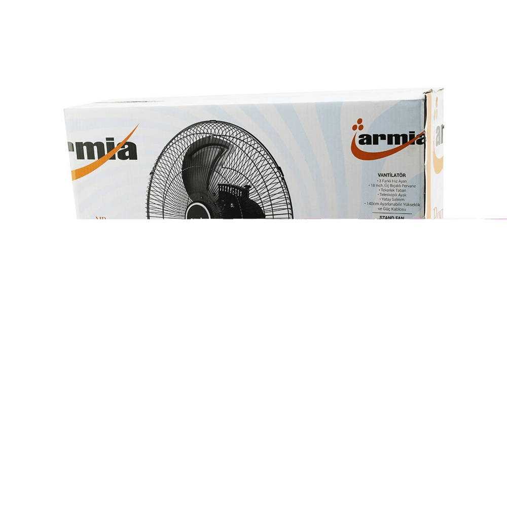 18 İnç Sanayi Vantilatör  3 Metal Kanat: Çap:56cm - Y: 140cm - 3 Kademe Hız   80w Bx40