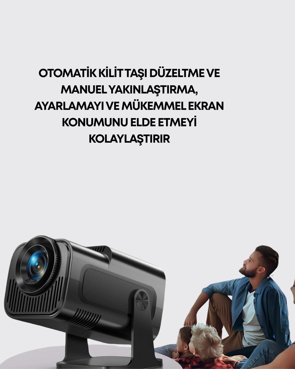 180° Dönebilen Gövde Tasarımıyla Tavan Yansıtmalı Taşınabilir Projektör