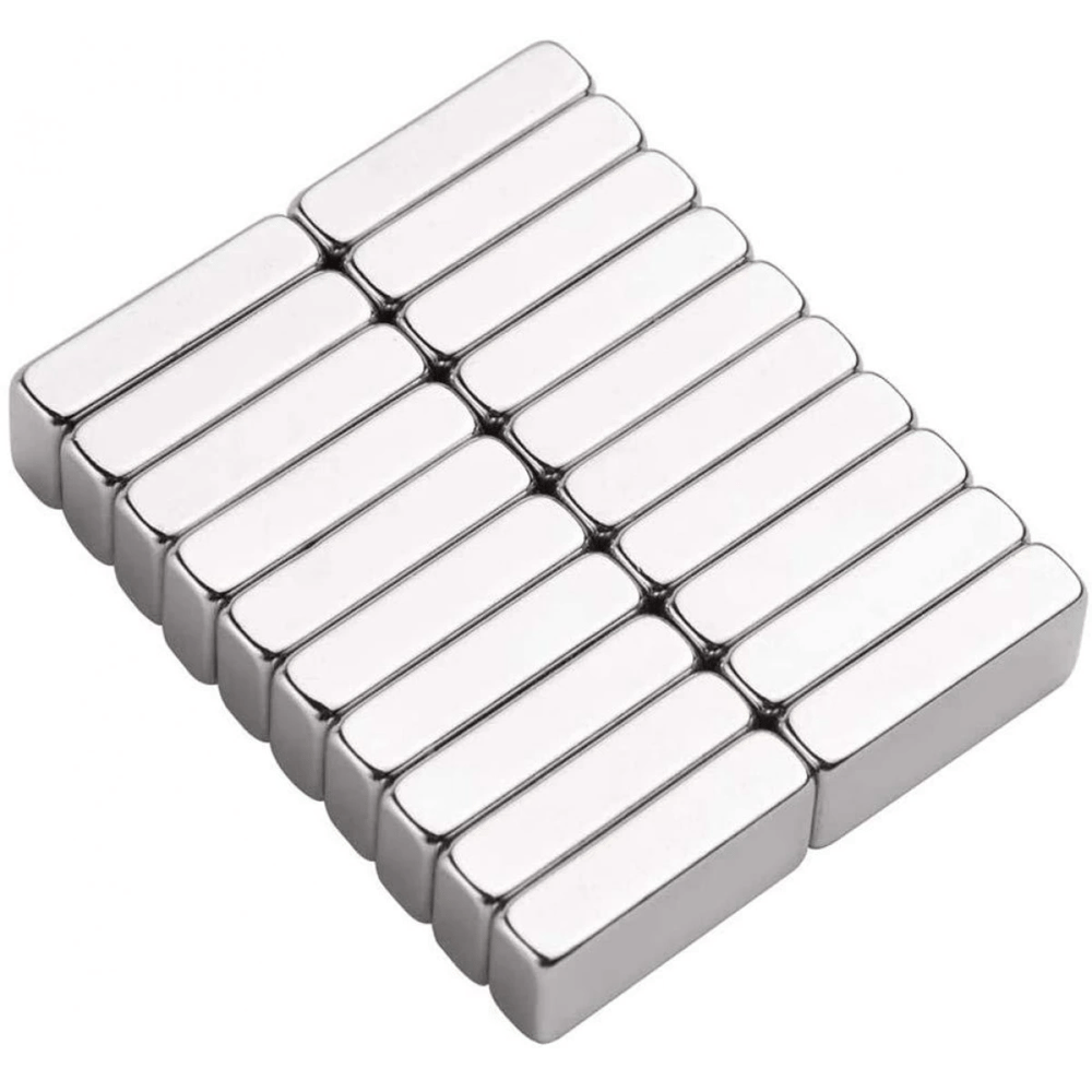 2 Adet 20x10x5 mm Neodyum Magnet N35 Güçlü Mıknatıs Köşeli ve Dayanıklı Nikel Kaplama