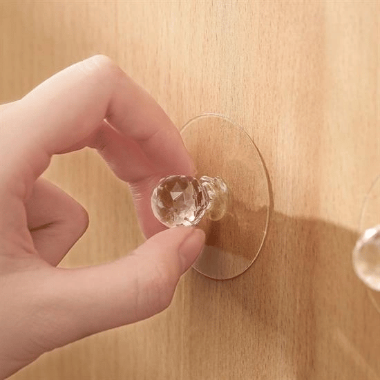 2 Adet Kristal Kendiliğinden Güçlü Yapışkanlı Kulp Askısı Tutma Kolu Bx40