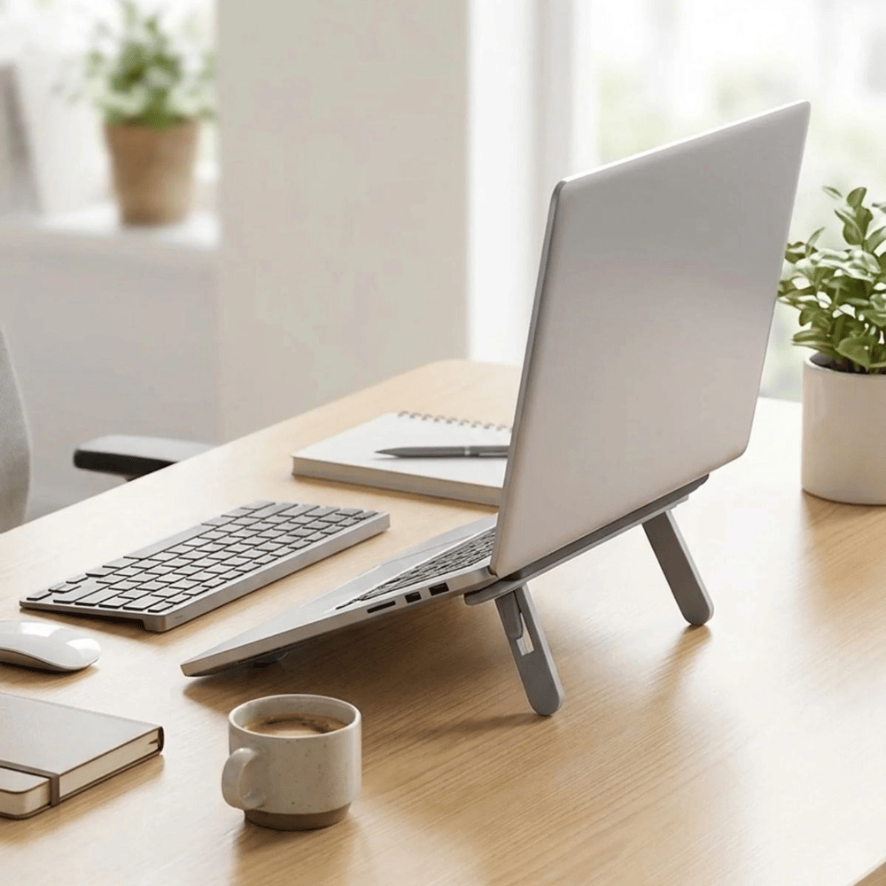 2 Kademeli Katlanabilir Laptop Standı – Kendiliğinden Güçlü Yapışkanlı, Ergonomik tablet Yükseltici Bx40