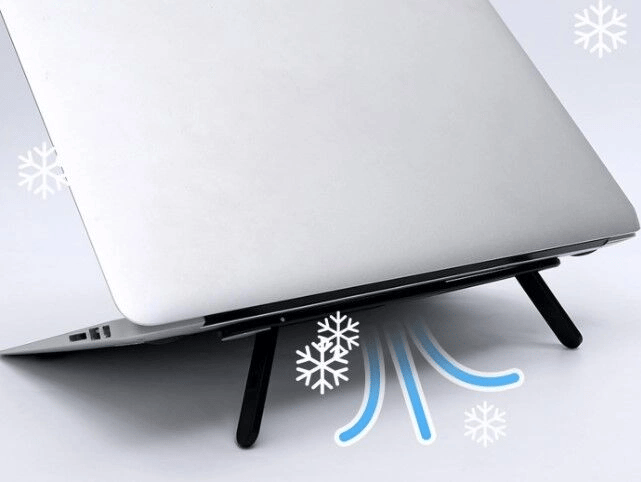 2 Kademeli Katlanabilir ve Yapışkanlı Laptop Standı Siyah