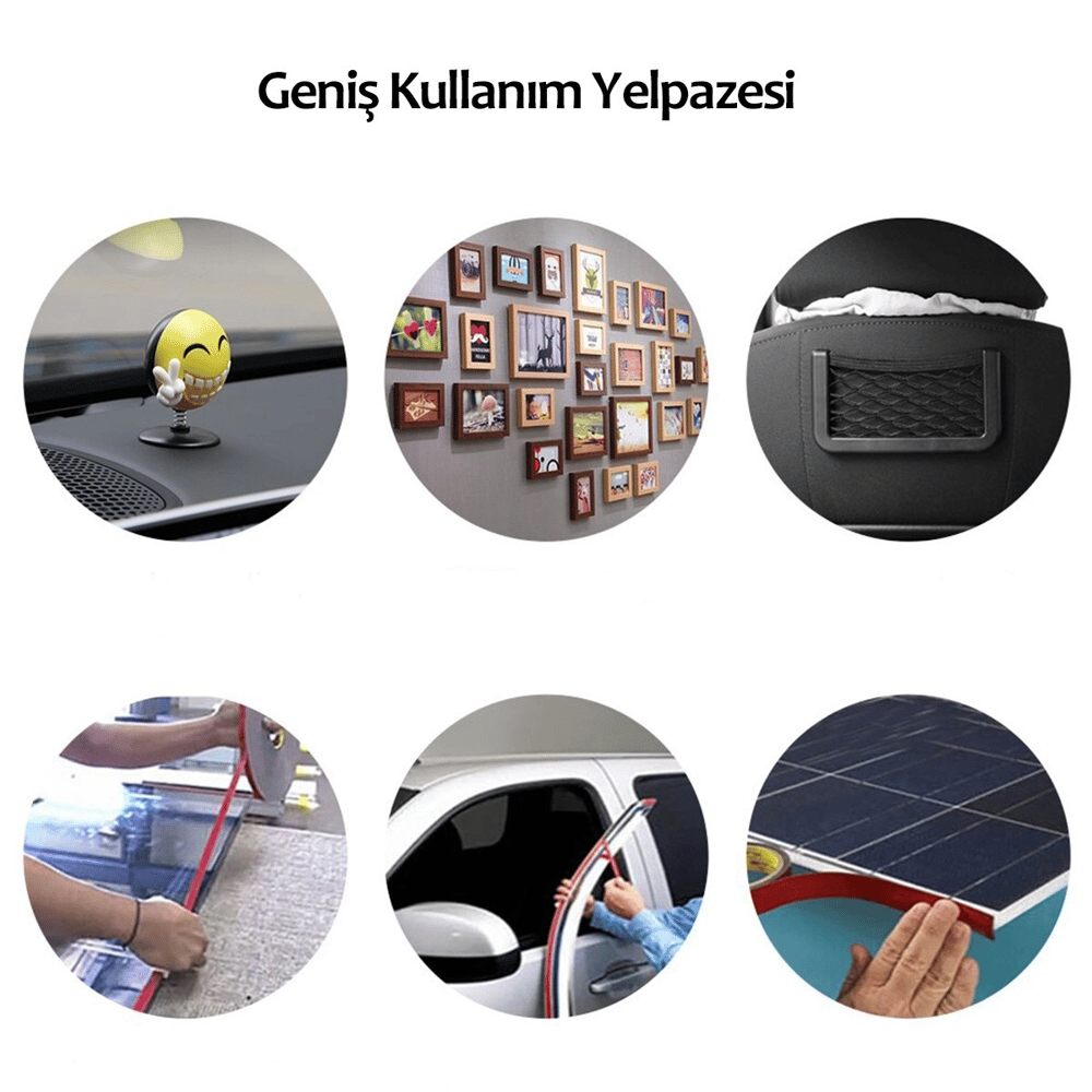 2 Metre Güçlü Yapışkanlı Çift Taraflı Slikon Pratik Şeffaf Bant Bx40
