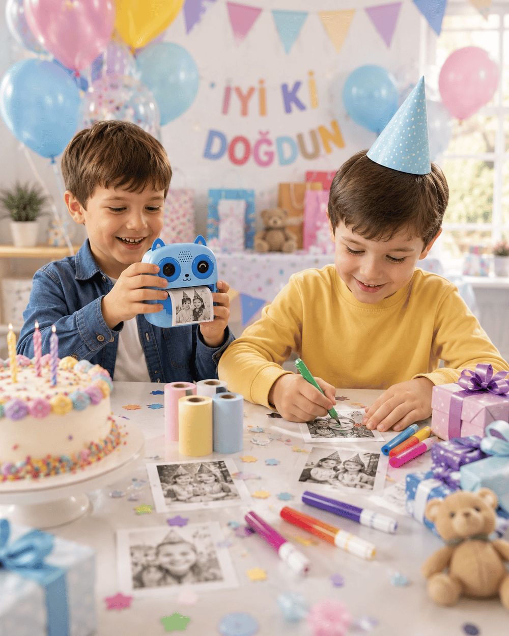 2.4 IPS Ekranlı Çocuk Fotoğraf Makinesi HD Çekim ve Anında Baskı Keyfi
