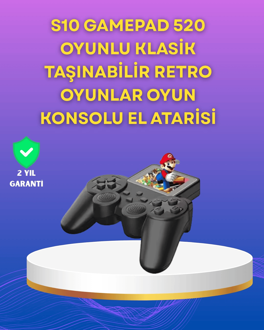 2.4 İnç Ekranlı 500 Oyunlu Taşınabilir Retro Oyun Konsolu, Şarjlı El Tipi Mini