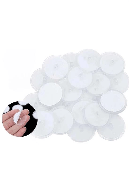 20 Adet Şeffaf Yuvarlak 3 Cm Çaplı Güçlü Disk Yapışkanlar Bx40